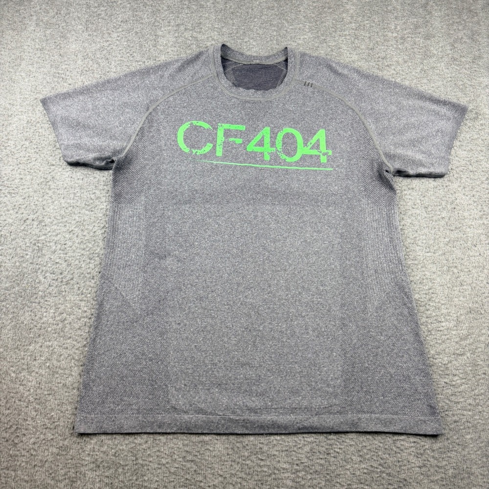 Lululemon Metal Vent Tech CF404 #DOWORK Gray Green Short Sleeve Shirt Mens M